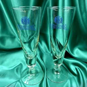 🍻🍺🍻Vintage Olympia Beer Pilsner Glasses - Set of 2, U.S.A.